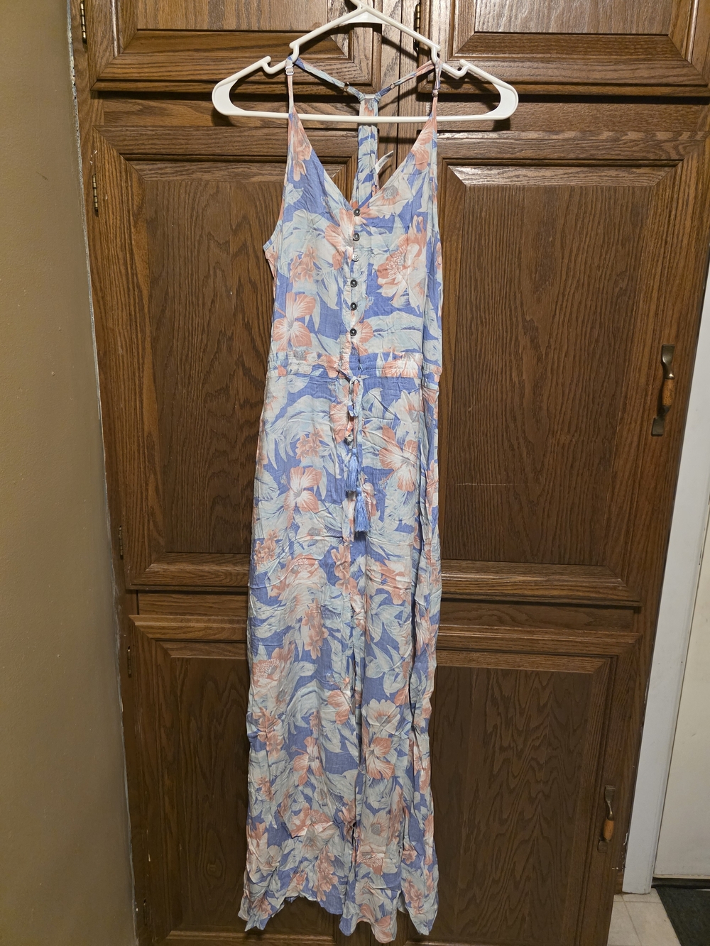 Rip Curl Blue and Peach Floral Sundress